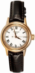 Tissot Carson White Dial Brown Leather Ladies Watch T0852103601300
