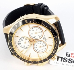 Tissot T1064173603100 Men's V8 Watch 42.5mm Rose Plated Case- NEW