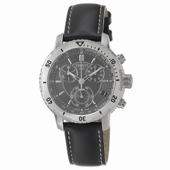 Tissot Men's 'PRS 200' Black Chronograph Dial Black Strap Watch