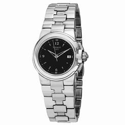 Tissot Womens T080.210.11.057.00 T Sport Black Dial Stainless Steel Quartz Watch