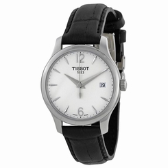 Tissot T0632101603700 Womens Silver Dial Analog Quartz Watch with Leather Strap