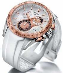 Tissot T0244172701100 White Rubber Strap Veloci-T Quartz Chrono Men's Watch 758499233118