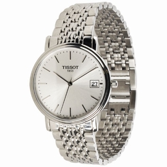 NEW MEN'S TISSOT DESIRE GENT SILVER SAPPHIRE ANALOG DRESS WATCH T52.1.481.31