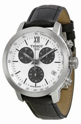Tissot T0554171603800 PR 200 Fencing Chronograph Date Men's Black Leather Watch
