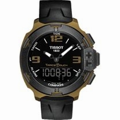 Tissot T0814209705706 Mens Black Dial Dual Quartz Watch with Silicone Strap