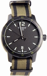 Tissot Quickster Black Dial SS Textile Quartz Men's Watch T0954103705700