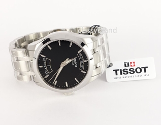 Tissot T0354071105100 Men's Courtier Automatic Day & Date Black Dial Watch NEW 758499232319