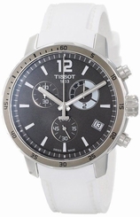 Tissot T0954491706700 Quickster Chronograph Black Dial Men's White Rubber Watch 7611608267578