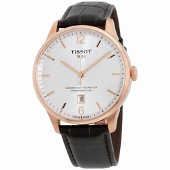 Tissot Silver Dial Brown Leather Strap Automatic Men's Watch T0994073603700