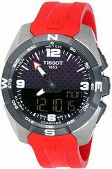 Tissot T-Touch Expert Solar Black Dial Red Rubber Men's Watch T0914204705700