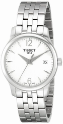 Tissot T0632101103700 Tradition Silver Dial Date 33MM Women's Steel Watch New