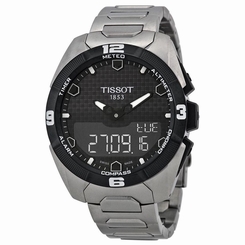 Tissot T0914204405100 Mens Black Dial Analog Quartz Watch with Titanium Strap
