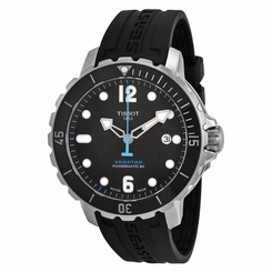 Tissot T0664071705702 Mens Black Dial Analog Automatic Watch with Rubber Strap