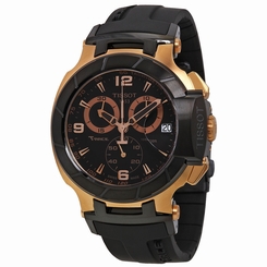 Tissot T-Race Chronograph Rose Gold-tone Black Rubber Mens Watch T0484172705706