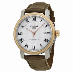 Tissot T0974072603300 Bridgeport Powermatic80 Silver Dial Men BRN Leather Watch
