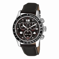 Tissot T0394171605700 Mens Black Dial Quartz Watch with Leather Strap