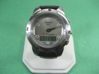 TISSOT T-TOUCH SWISS Z253/353 MEN'S WATCH ANADIGITAL S/S CASE LEATHER MODIFIED