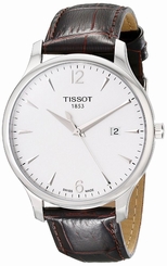 Tissot T Classic Tradition Silver Dial Brown Leather Men's Watch T0636101603700