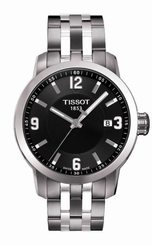 Tissot PRC 200 Men's Quartz Black Dial Watch with Stainless Steel Bracelet T0554 758499240994