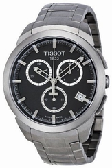 Tissot T0694174406100 Chronograph Black Dial 43MM Round Date Men Titanium Watch