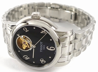 Automatic T0502071105700 Tissot Lady Heart Watch, Black Dial Bracelet