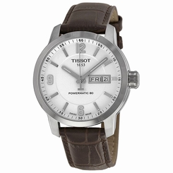 Fake AAA Tissot T0554301601700 Mens White Dial Analog Automatic Watch with Leather Strap 7611608263884 Watch
