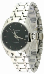 Tissot T0352071105100 Couturier Automatic Black Dial Women Steel Watch New