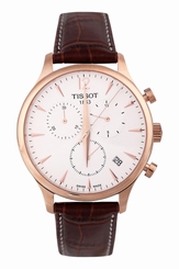 Tissot T063.617.36.037.00 Men's Tradition Brown Leather Band with White Dial Wa 7611608256619