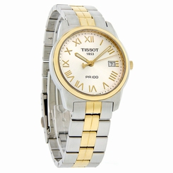 Tissot Pr 100 Mens Two Tone Silver Dial Swiss Quartz Watch T049.410.22.033.00