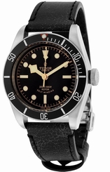 New Tudor Heritage 41mm Black Bezel Automatic Leather Men's Watch 79220N-CUIR