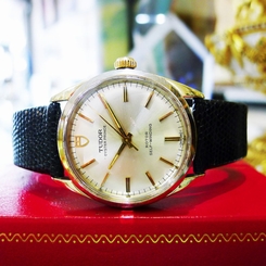 Mens Vintage TUDOR Stainless Steel Gold 34mm Ref: 7987/5 c.1971 Dress Watch