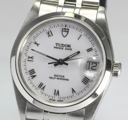 Pre-Owned TUDOR Prince Date 74000 Men's SS White Dial Automatic Watch, MD