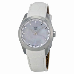 Tissot T0352461611100 Womens White Dial Analog Quartz Watch with Leather Strap