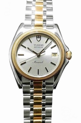 Pre-owned Tudor Monarch Combination 15 733 SS �� YG Quartz Silver Dial Watch,AS
