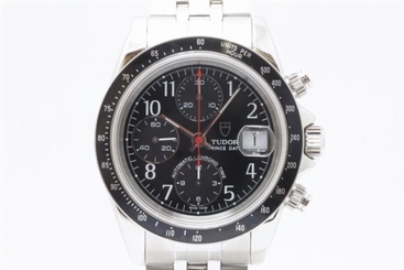 Pre-Owned TUDOR Prince Date Chrono Time 79260 Men's SS Black Dial Automatic, MD