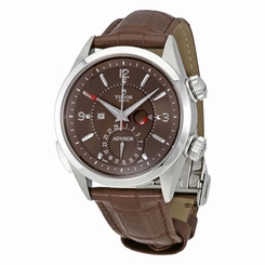 Tudor Heritage Advisor Cognac Dial Mens Alarm Watch 79620TC-BRLS