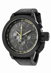 TW Steel Men's TW901 Canteen Black Dial Black Leather Strap Watch