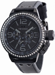  TW Steel Canteen 50mm Chronograph Black Dial Black PVD Mens Watch TW913