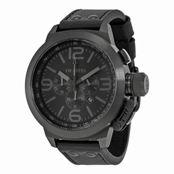 TW Steel TW821R All Black Chronograph PVD Stainless Steel Leather Watch
