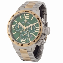 NEW TW Steel Canteen Bracelet CB63 Two Tone Gold Steel Chronograph Watch