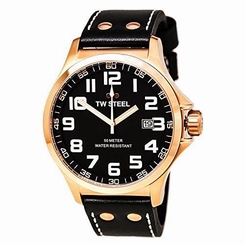 TW Steel Men's Pilot Rose Gold PVD Black Watch TW417