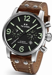 TW Steel Maverick 48mm Mens Leather Strap Chronograph. Stand Out. Watch MS14