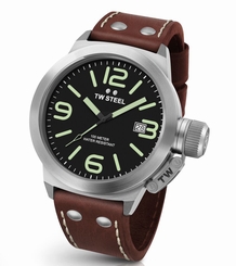 TW Steel Canteen Leather Strap 50mm Mens Watch CS22