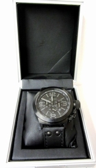 TW Steel Cool Chronograph Black Dial Black Leather Mens Watch - TW843R