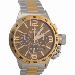Tw Steel Cb153 Mens Stainless Steel Case Canteen Brown Dial Two-tone Watch