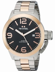 TW Steel Men's CB132 Canteen 50mm Quartz Two-Tone Black Dial Watch