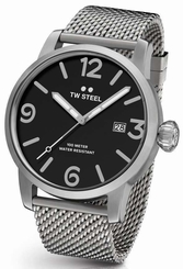 TW Steel Watch - Maverick Collection - MB11 (Men's) Mesh Band Black Dial 45mm