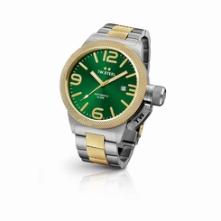 TW Steel Canteen Men's Silver & Gold 45mm Automatic Watch Green Dial CB65
