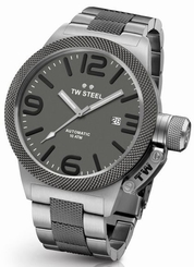 TW Steel Canteen Mens Silver & Grey 50mm Automatic Watch Grey Dial CB206
