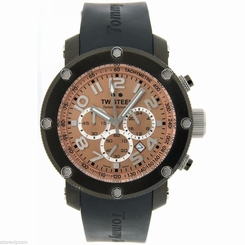 TW STEEL TW105 Tommy Robredo Black Watch & Rose Tone Dial 45mm NEW! FAST SHIP!